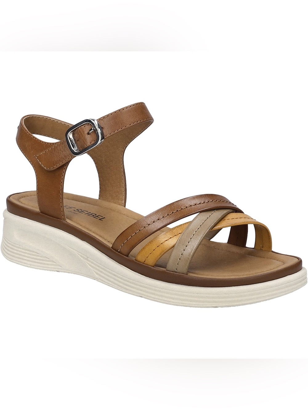 Josef Seibel Sevran 02 Women's Leather Sandals Cognac Multi